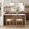 image:imageNathan James Kirsten Scandinavian Backless Wooden Bar Stool Boucle Bar Stool with Tapered Solid Wood Legs BoucleLight Brown Set of 4BoucleLight Brown