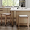 image:imageNathan James Kirsten Scandinavian Backless Wooden Bar Stool Boucle Bar Stool with Tapered Solid Wood Legs BoucleLight Brown Set of 4BoucleLight Brown