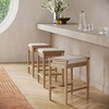 image:imageNathan James Kirsten Scandinavian Backless Wooden Bar Stool Boucle Bar Stool with Tapered Solid Wood Legs BoucleLight Brown Set of 4BoucleLight Brown