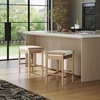 image:imageNathan James Kirsten Scandinavian Backless Wooden Bar Stool Boucle Bar Stool with Tapered Solid Wood Legs BoucleLight Brown Set of 4BoucleLight Brown