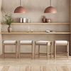 image:imageNathan James Kirsten Scandinavian Backless Wooden Bar Stool Boucle Bar Stool with Tapered Solid Wood Legs BoucleLight Brown Set of 4BoucleLight Brown