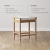 image:imageNathan James Kirsten Scandinavian Backless Wooden Bar Stool Boucle Bar Stool with Tapered Solid Wood Legs BoucleLight Brown Set of 4BoucleLight Brown