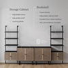 image:imageNathan James Kova Boho Rattan and Wood TV Wall Shelving Unit Accent Storage Cabinet in Black Wood and Rattan with Metal Frame and Cane Doors Black OakCaneBlack OakRattan