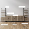 image:imageNathan James Kova Boho Rattan and Wood TV Wall Shelving Unit Accent Storage Cabinet in Black Wood and Rattan with Metal Frame and Cane Doors Black OakCaneLight OakRattan