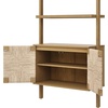 image:imageNathan James Kova Boho Rattan and Wood TV Wall Shelving Unit Accent Storage Cabinet in Black Wood and Rattan with Metal Frame and Cane Doors Black OakCaneLight Brown