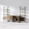 image:imageNathan James Kova Boho Rattan and Wood TV Wall Shelving Unit Accent Storage Cabinet in Black Wood and Rattan with Metal Frame and Cane Doors Black OakCaneLight OakRattan