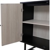 image:imageNathan James Kova Boho Rattan and Wood TV Wall Shelving Unit Accent Storage Cabinet in Black Wood and Rattan with Metal Frame and Cane Doors Black OakCaneBlack OakRattan
