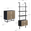image:imageNathan James Kova Boho Rattan and Wood TV Wall Shelving Unit Accent Storage Cabinet in Black Wood and Rattan with Metal Frame and Cane Doors Black OakCaneBlack OakRattan
