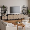 image:imageNathan James Kova Boho Rattan and Wood TV Wall Shelving Unit Accent Storage Cabinet in Black Wood and Rattan with Metal Frame and Cane Doors Black OakCaneBlack