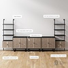 image:imageNathan James Kova Boho Rattan and Wood TV Wall Shelving Unit Accent Storage Cabinet in Black Wood and Rattan with Metal Frame and Cane Doors Black OakCaneBlack OakRattan