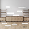 image:imageNathan James Kova Boho Rattan and Wood TV Wall Shelving Unit Accent Storage Cabinet in Black Wood and Rattan with Metal Frame and Cane Doors Black OakCaneDark Brown