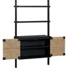 image:imageNathan James Kova Boho Rattan and Wood TV Wall Shelving Unit Accent Storage Cabinet in Black Wood and Rattan with Metal Frame and Cane Doors Black OakCaneBlack