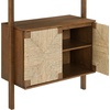 image:imageNathan James Kova Boho Rattan and Wood TV Wall Shelving Unit Accent Storage Cabinet in Black Wood and Rattan with Metal Frame and Cane Doors Black OakCaneDark Brown