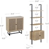 image:imageNathan James Kova Boho Rattan and Wood TV Wall Shelving Unit Accent Storage Cabinet in Black Wood and Rattan with Metal Frame and Cane Doors Black OakCaneLight OakRattan