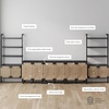 image:imageNathan James Kova Boho Rattan and Wood TV Wall Shelving Unit Accent Storage Cabinet in Black Wood and Rattan with Metal Frame and Cane Doors Black OakCaneBlack