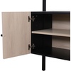 image:imageNathan James Kova Boho Rattan and Wood TV Wall Shelving Unit Accent Storage Cabinet in Black Wood and Rattan with Metal Frame and Cane Doors Black OakCaneBlack OakRattan