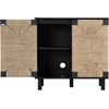 image:imageNathan James Kova Boho Rattan and Wood TV Wall Shelving Unit Accent Storage Cabinet in Black Wood and Rattan with Metal Frame and Cane Doors Black OakCaneBlack
