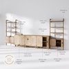 image:imageNathan James Kova Boho Rattan and Wood TV Wall Shelving Unit Accent Storage Cabinet in Black Wood and Rattan with Metal Frame and Cane Doors Black OakCaneLight Brown