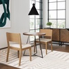 image:imageNathan James Linus Modern Upholstered Dining Chair with Solid Rubberwood Legs in a WireBrushed Light Brown Finish Natural FlaxBrownBrushed Light Brown