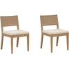 image:imageNathan James Linus Modern Upholstered Dining Chair with Solid Rubberwood Legs in a WireBrushed Light Brown Finish Natural FlaxBrownBrushed Light Brown