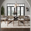 image:imageNathan James Linus Modern Upholstered Dining Chair with Solid Rubberwood Legs in a WireBrushed Light Brown Finish Natural FlaxBrownBrushed Light Brownflax
