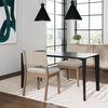 image:imageNathan James Linus Modern Upholstered Dining Chair with Solid Rubberwood Legs in a WireBrushed Light Brown Finish Natural FlaxBrownBrushed Light Brownflax
