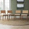 image:imageNathan James Linus Modern Upholstered Dining Chair with Solid Rubberwood Legs in a WireBrushed Light Brown Finish Natural FlaxBrownBrushed Light Brown