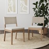 image:imageNathan James Linus Modern Upholstered Dining Chair with Solid Rubberwood Legs in a WireBrushed Light Brown Finish Natural FlaxBrownBrushed Light Brownflax