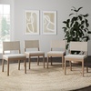 image:imageNathan James Linus Modern Upholstered Dining Chair with Solid Rubberwood Legs in a WireBrushed Light Brown Finish Natural FlaxBrownBrushed Light Brownflax