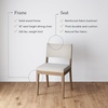 image:imageNathan James Linus Modern Upholstered Dining Chair with Solid Rubberwood Legs in a WireBrushed Light Brown Finish Natural FlaxBrownBrushed Light Brownflax