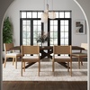 image:imageNathan James Linus Modern Upholstered Dining Chair with Solid Rubberwood Legs in a WireBrushed Light Brown Finish Natural FlaxBrownBrushed Light Brown