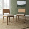 image:imageNathan James Linus Modern Upholstered Dining Chair with Solid Rubberwood Legs in a WireBrushed Light Brown Finish Natural FlaxBrownBrushed Light Brown