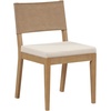 image:imageNathan James Linus Modern Upholstered Dining Chair with Solid Rubberwood Legs in a WireBrushed Light Brown Finish Natural FlaxBrownBrushed Light Brown