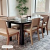 image:imageNathan James Linus Modern Upholstered Dining Chair with Solid Rubberwood Legs in a WireBrushed Light Brown Finish Natural FlaxBrownBrushed Light Brown