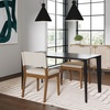 image:imageNathan James Linus Modern Upholstered Dining Chair with Solid Rubberwood Legs in a WireBrushed Light Brown Finish Natural FlaxBrownDark Brownlight Gray Linen