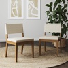 image:imageNathan James Linus Modern Upholstered Dining Chair with Solid Rubberwood Legs in a WireBrushed Light Brown Finish Natural FlaxBrownDark Brownlight Gray Linen