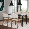 image:imageNathan James Linus Modern Upholstered Dining Chair with Solid Rubberwood Legs in a WireBrushed Light Brown Finish Natural FlaxBrownDark Brownlight Gray Linen