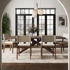 image:imageNathan James Linus Modern Upholstered Dining Chair with Solid Rubberwood Legs in a WireBrushed Light Brown Finish Natural FlaxBrownDark Brownlight Gray Linen