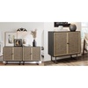image:imageNathan James Boho Modern 2 Piece Black Oak amp Cane Storage Cabinet Set with Swinging Doors