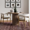 image:imageNathan James Demi Modern Dining Room Chair Barrel Back Dining Chair with Solid Wood Legs and Natural Flax Upholstery FlaxLight Brown Set of 2