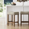 image:imageNathan James Harvey Rattan Bar Stool Bohemian Counter Height Stool with Woven Seagrass Seat Solid Wood Legs and Metal Footrest SeagrassBrushed BlackBeigeLight Brown