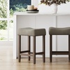 image:imageNathan James Harvey Rattan Bar Stool Bohemian Counter Height Stool with Woven Seagrass Seat Solid Wood Legs and Metal Footrest SeagrassBrushed GrayGrayDark Brown