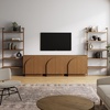 image:imageNathan James Iris Sideboard and Bookcase Set MidCentury Modern Solid Wood Entertainment Center or Wall Storage Unit with Arched Doors 3 Accent Cabinets and 2 Bookshelves Set Light Brown