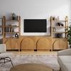 image:imageNathan James Iris Sideboard and Bookcase Set MidCentury Modern Solid Wood Storage Unit with Arched Doors 2 Cabinets and 2 Bookshelves with Cabinet Light Brown