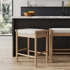 image:imageNathan James Kirsten Scandinavian Backless Wooden Bar Stool Boucle Bar Stool with Tapered Solid Wood Legs BoucleLight Brown Set of 4BoucleLight Brown