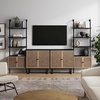 image:imageNathan James Kova Boho Rattan and Wood TV Wall Shelving Unit Accent Storage Cabinet in Black Wood and Rattan with Metal Frame and Cane Doors Black OakCaneBlack OakRattan