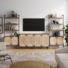 image:imageNathan James Kova Boho Rattan and Wood TV Wall Shelving Unit Accent Storage Cabinet in Black Wood and Rattan with Metal Frame and Cane Doors Black OakCaneDark Brown