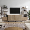 image:imageNathan James Kova Boho Rattan and Wood TV Wall Shelving Unit Accent Storage Cabinet in Black Wood and Rattan with Metal Frame and Cane Doors Black OakCaneLight OakRattan