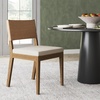 image:imageNathan James Linus Modern Upholstered Dining Chair with Solid Rubberwood Legs in a WireBrushed Light Brown Finish Natural FlaxBrownBrushed Light Brown