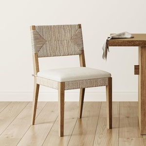 image:imageNathan James Beacon Boho Dining Chair Boucle Dining Chair with Seagrass Accent and Solid Wood Legs Cream BoucleLight BrownLight Brown Cream Boucle